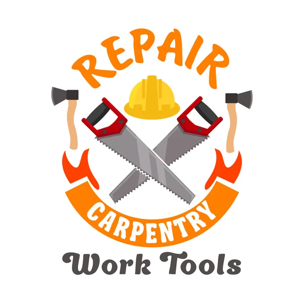 Reparação e ferramentas de trabalho de carpintaria ícone —  Vetores de Stock