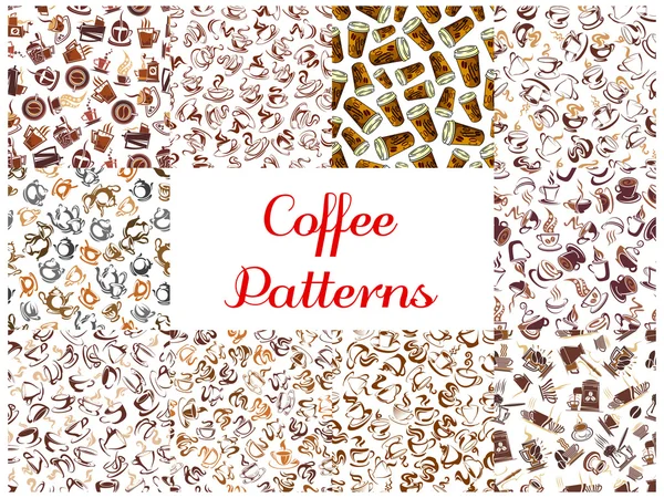 Bezproblémové pozadí vzorků kávy — Stockový vektor
