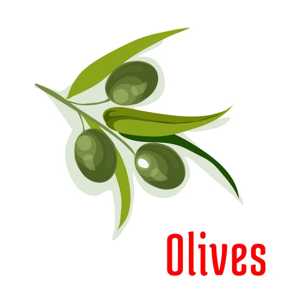 Gałązka oliwna z oliwek ikona warzyw — Wektor stockowy