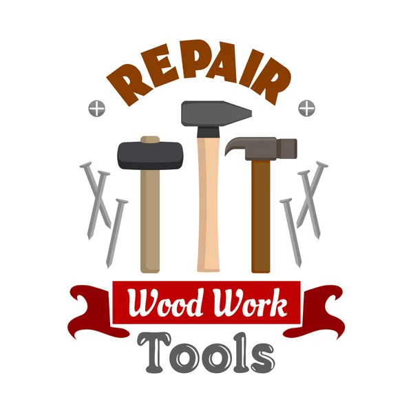 修理锤子作业工具标志 — 图库矢量图片
