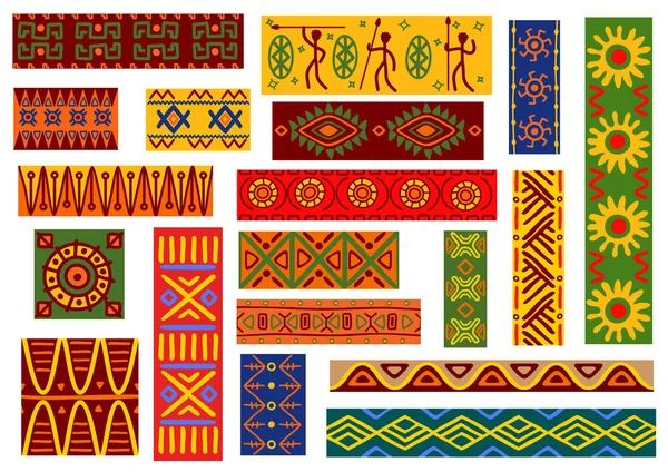 African ethnic ornaments and national patterns — Stock Vector