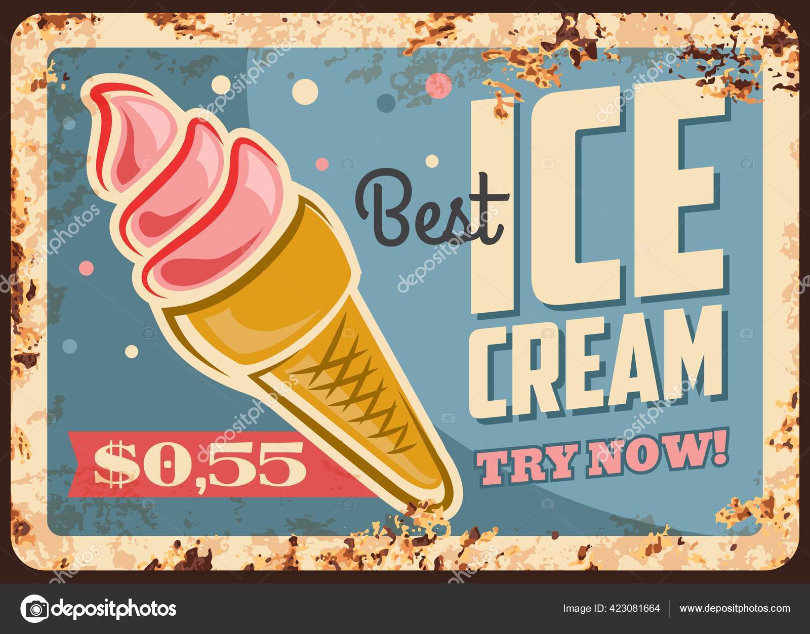 Download Vector illustration of delicious ice cream cone. Suitable