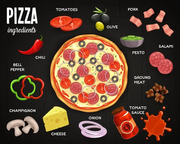 Ilustração Em Vetor De Ícone Plana De Cor De Pizza Siciliana