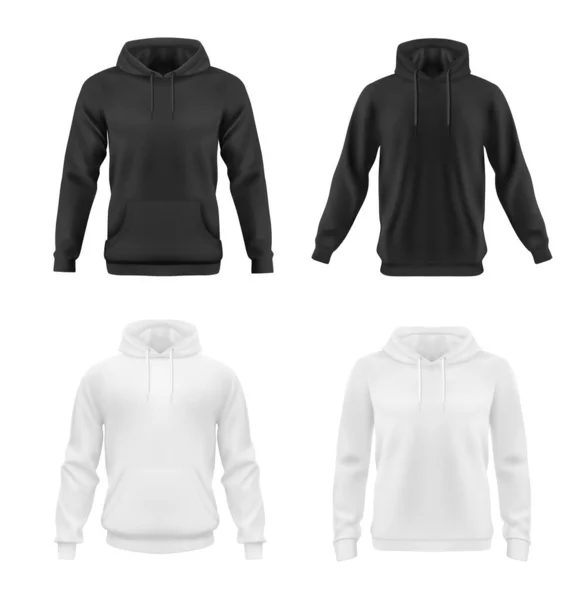 Sweat Capuche Mannequin Vecteur Sweat Shirt Pour Homme Femme Vue — Image vectorielle