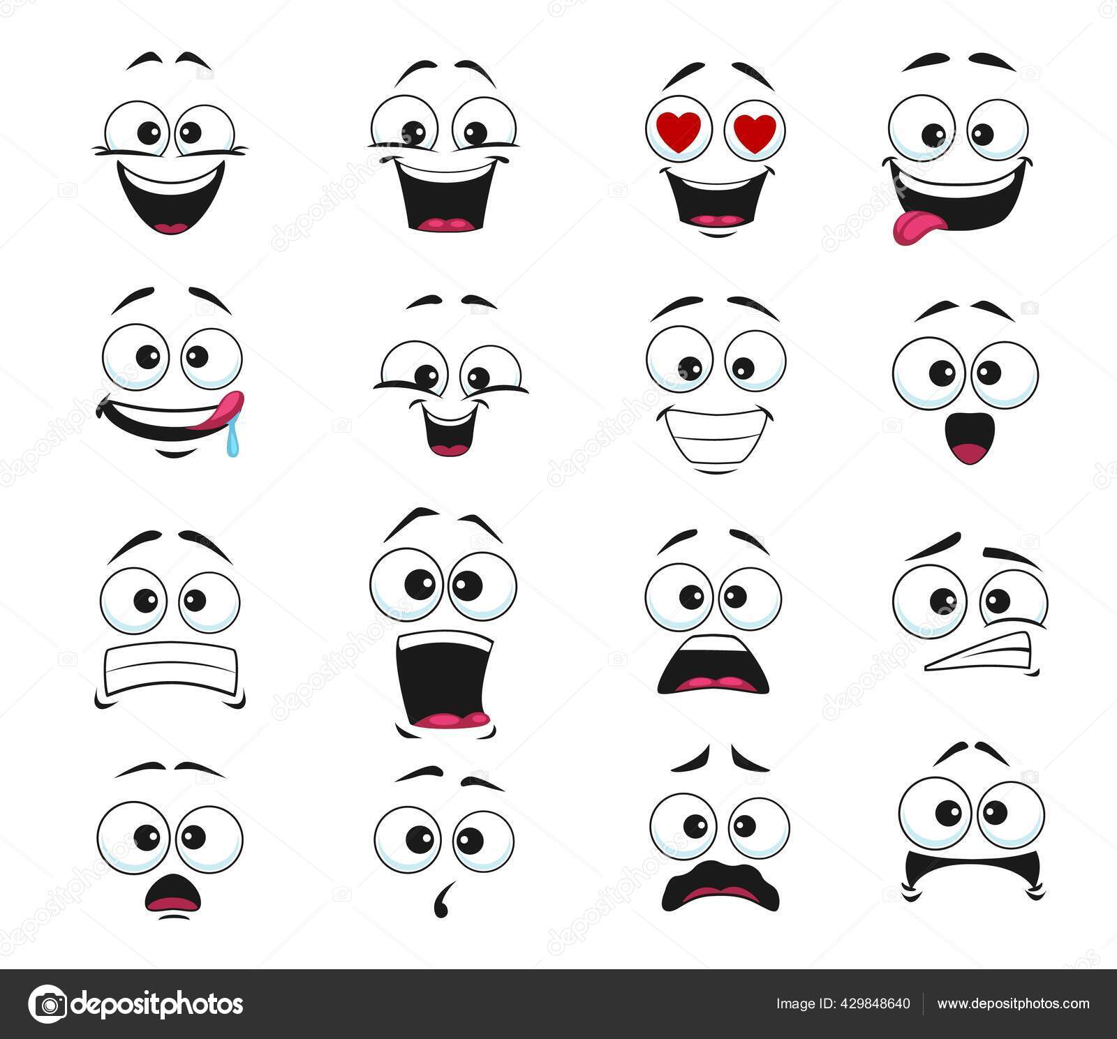 Cartoon Facial Expression Emotion Scared Sad Cry Eye (Download Now) 