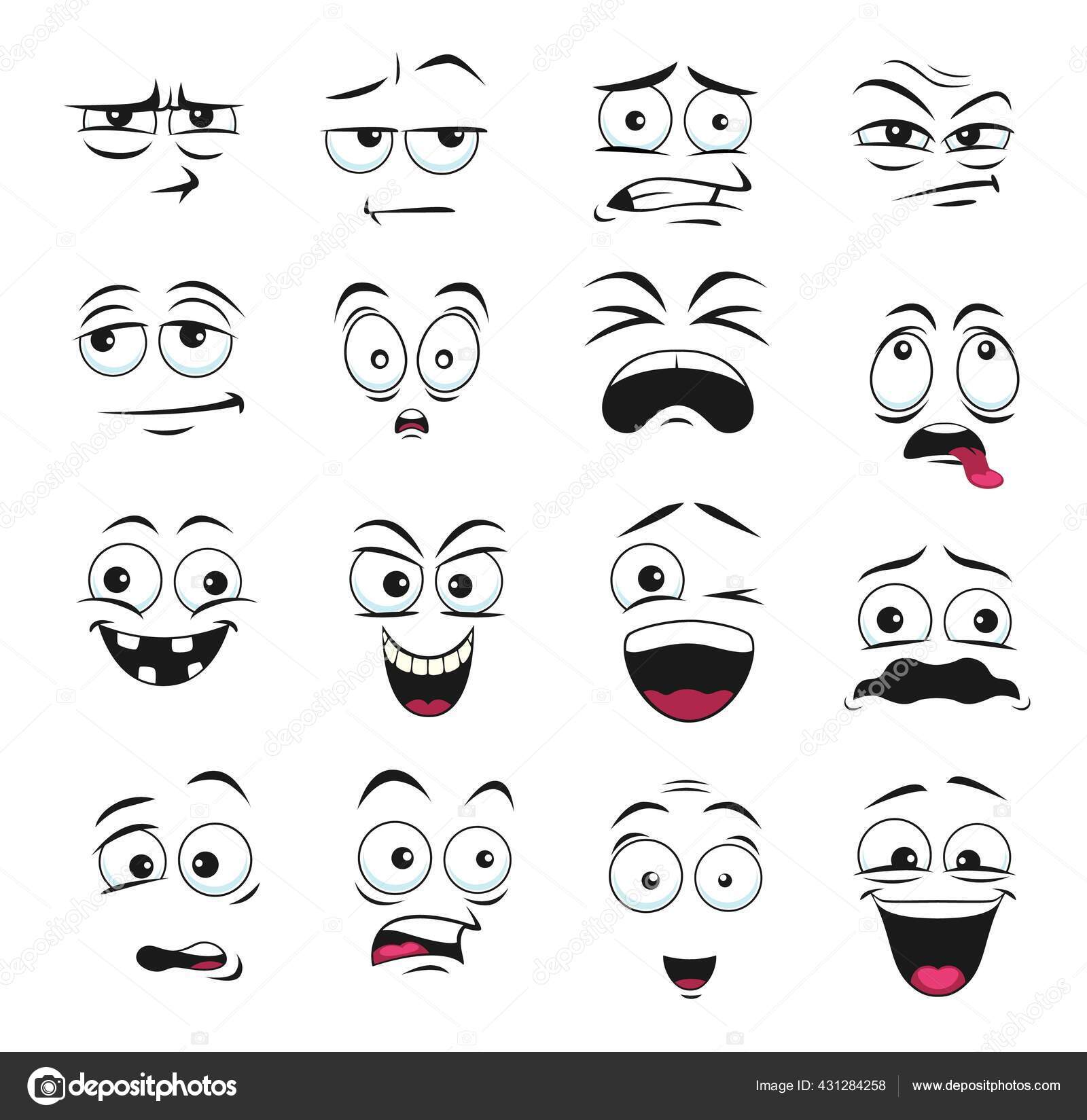 Cartoon Facial Expression Emotion Scared Sad Cry Eye (Download Now) 