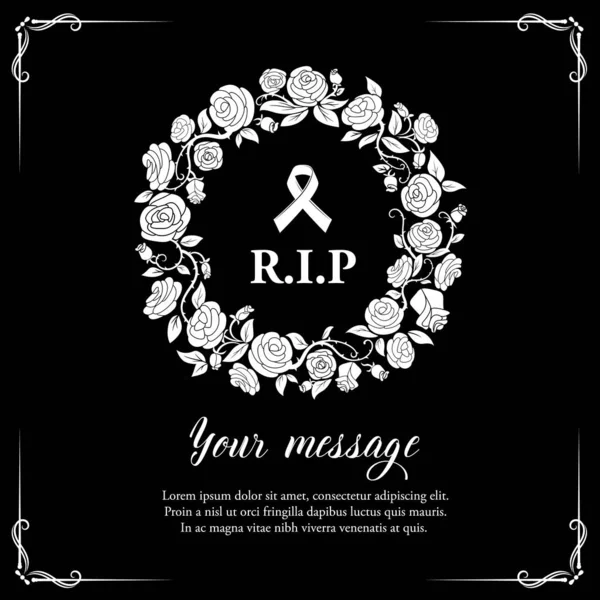 RIP Lettering on Gravestone in Ornamental Frame Stock Vector - Illustration  of black, memorial: 213607309