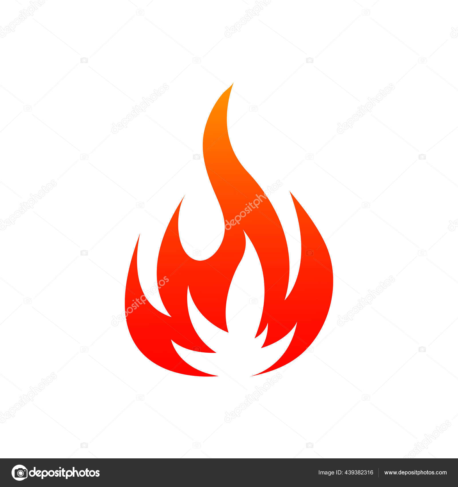 Ícone de chama de vetor de fogo ícone preto isolado no fundo