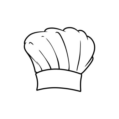 Baker şapkası dış hat simgesini izole etti. Vektör doğrusal aşçı şapkası, mutfak başlığı