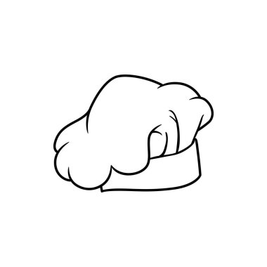 Toque blanche, ocakçılar orijinal başlık izole edilmiş ikon. Vektör şef şapkası, aşçı şapkası