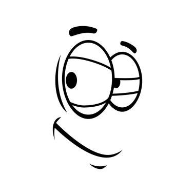 Sırıtma gülüşü, kibirli ifadenin yan görünüşü. Vektör, keyfin yerinde.