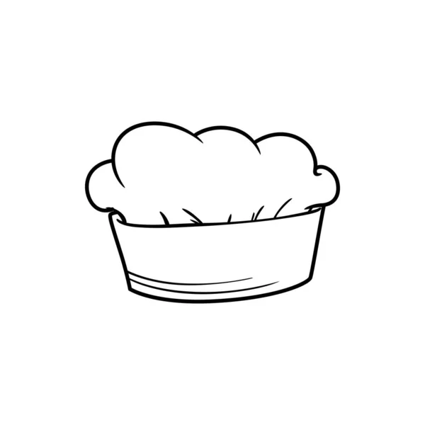 贝克帽孤立的轮廓图标 矢量线形厨师帽 厨房头饰 — 图库矢量图片