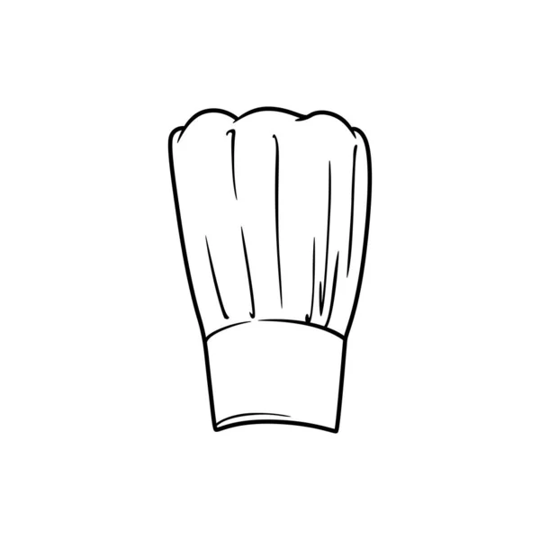 Chef Hoed Geïsoleerde Lineaire Pictogram Vector Traditionele Chef Kok Cap — Stockvector