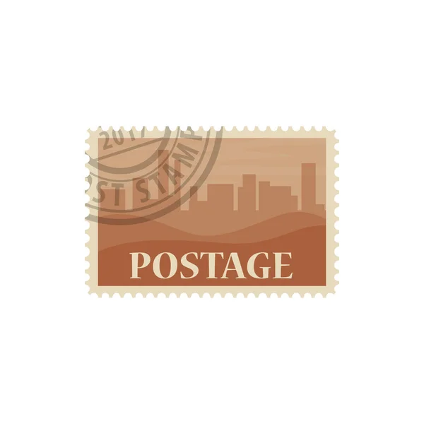 Postage Mark City Silhouette Postmark Vector Isolated Icon Post Stamp — Stock Vector