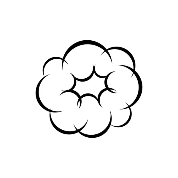 Explosión Nubes Cómicas Aisladas Explosión Bomba Dibujos Animados Vectorial Símbolo — Archivo Imágenes Vectoriales