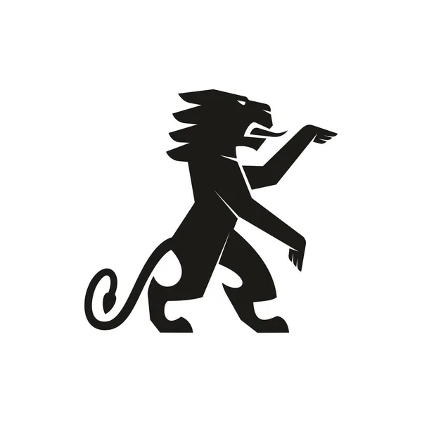 Löwe Oder Pegasus Tier Isoliert Wappensymbol Vektor Japanische Drachen Maskottchen — Stockvektor