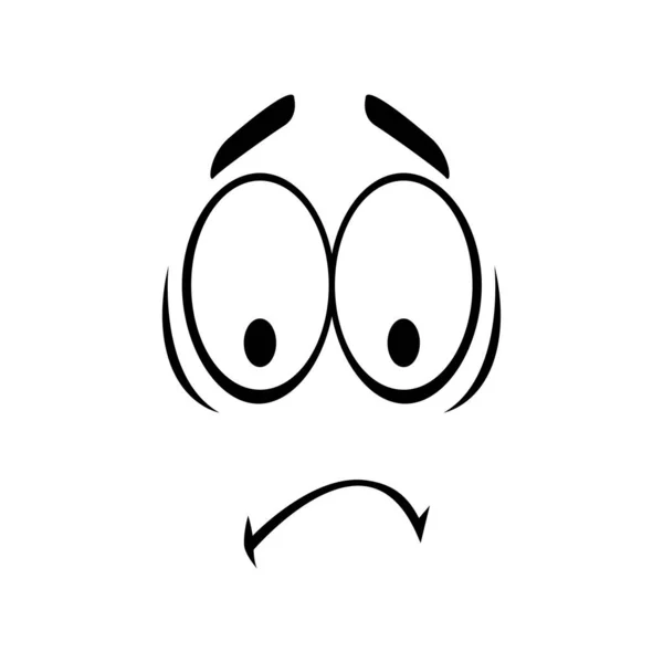 Disappointed Emoticon Isolated Frustrated Emotion Vector Upset Sad Smiley Line — Stock Vector