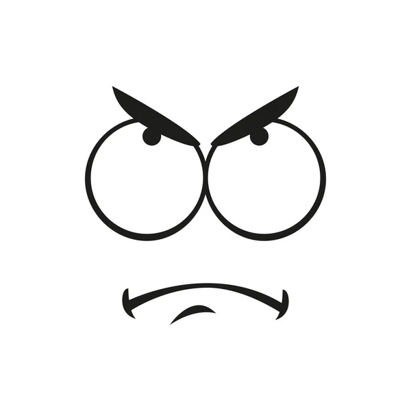 Upset Smiley Isolated Annoyed Emoji Expression Vector Irritated Angry Smiley — Stock Vector