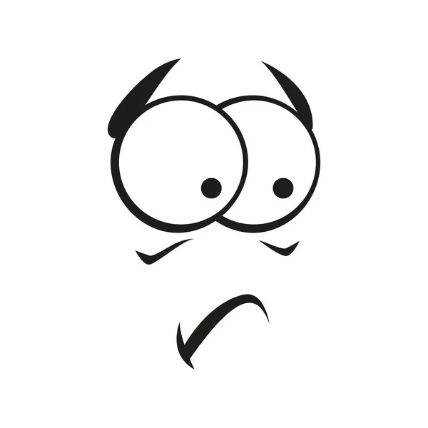 Expression Faciale Insatisfaite Insatisfaite Isolée Vector Line Art Emoji Mécontent — Image vectorielle