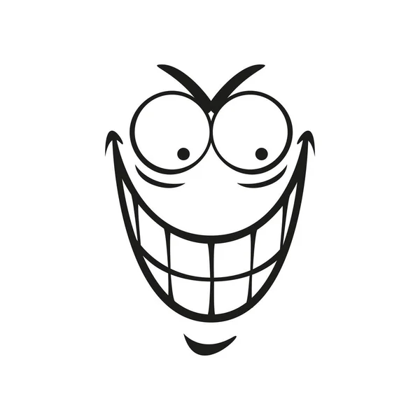 Dentata Sorridente Emoji Isolato Malvagia Emozione Sorridente Vettoriale Maniaco Psicopatico — Vettoriale Stock