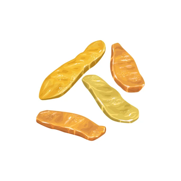 Gedroogde Vruchten Snoepjes Met Droog Voedsel Geïsoleerde Vectoricoon Gedroogde Ananas — Stockvector
