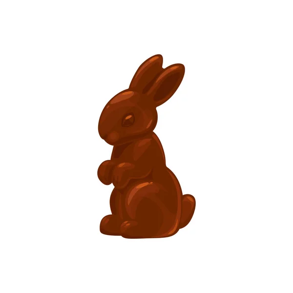 巧克力兔子或兔子糖 复活节糖 病媒隔离图标 巧克力兔甜点 可可食品甜点和假日糖果 — 图库矢量图片