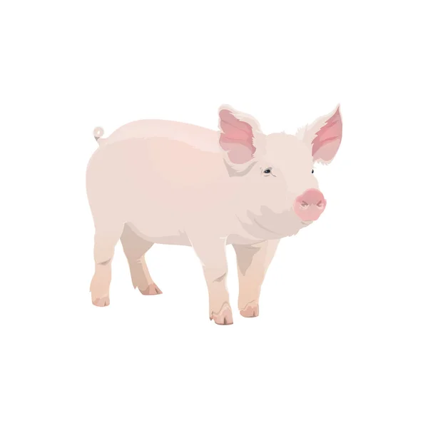 Varkensvlees Boerderijdier Pictogram Vectorrundveehouderij Varkensvlees Voedsel Product Symbool Cartoon Geïsoleerd — Stockvector