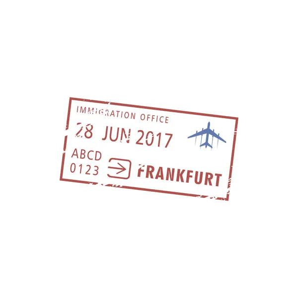 Frankfurt Immigration Office Isolated Visa Stamp Vector German Border Control — Stock Vector