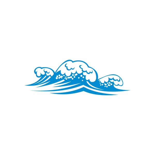 Буря Море Океане Изолированная Икона Векторные Синие Волны Ветру Брызги — стоковый вектор