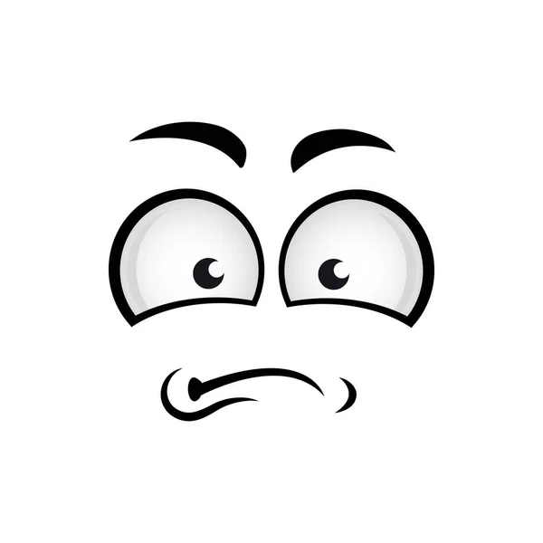 Cartoon Face Vector Icon Scared Funny Emoji Plaintive Facial