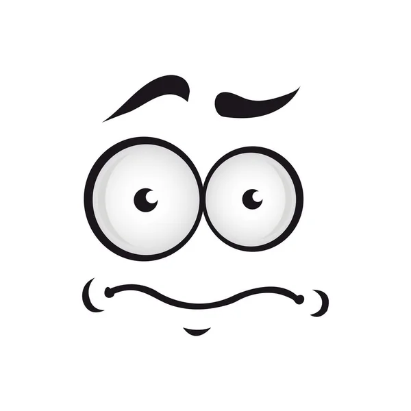 Frustrated Emoji Isolated Cartoon Face Vector Upset Emoticon Troubled Expression — Stock Vector