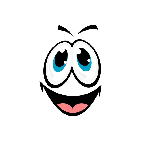 Lachend Naïef Emoticon Geïsoleerd Emoji Symbool Vector Smiley Met Onschuldige — Stockvector