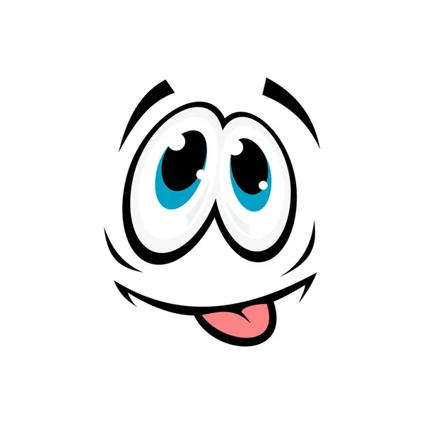 Emoji Δείχνει Γλώσσα Απομονωμένο Πρόσωπο Διάνυσμα Ευτυχισμένη Έκφραση Προσώπου Του — Διανυσματικό Αρχείο