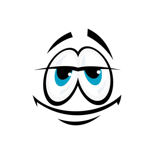 Emoticon Compiaciuto Isolato Simbolo Emoji Vettore Soddisfatto Smiley Buon Umore — Vettoriale Stock