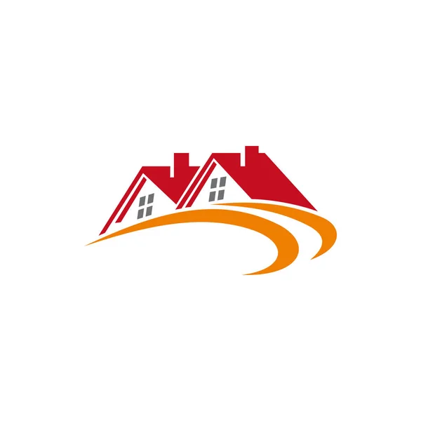 Дома Дома Продаже Аренде Изолированных Зданий Логотип Недвижимости Векторные Коттеджи — стоковый вектор