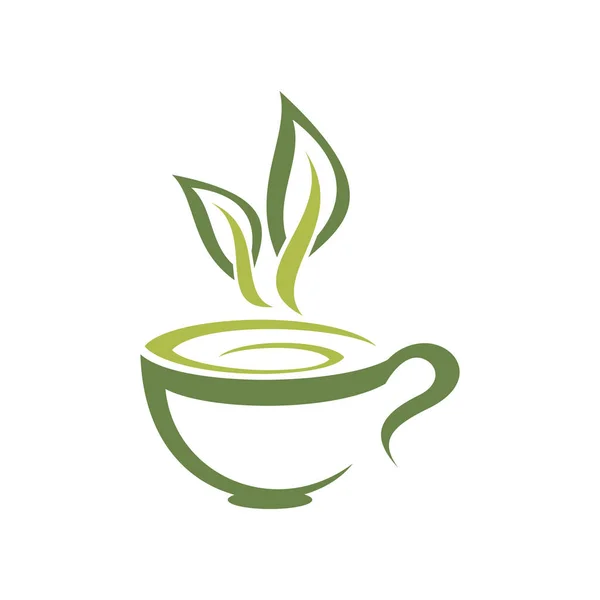 Hierbas Verde Taza Aislada Bebida Caliente Vector Melissa Bebida Caliente — Vector de stock