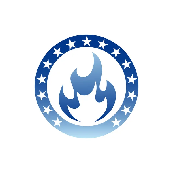 Logotipo Aislado Industria Del Gas Planta Que Produce Combustible Azul — Archivo Imágenes Vectoriales