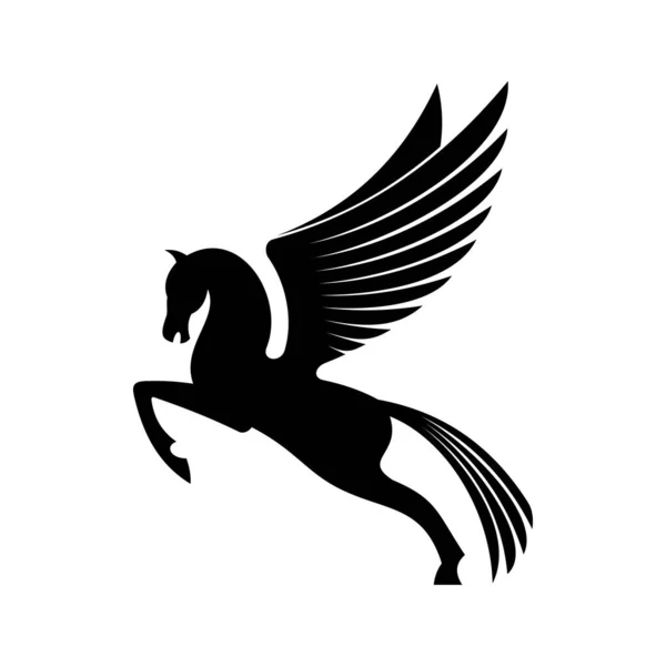 Mytisk Pegasus Isolerad Bevingad Häst Vektor Heraldiskt Djur Heraldiskt Emblem — Stock vektor