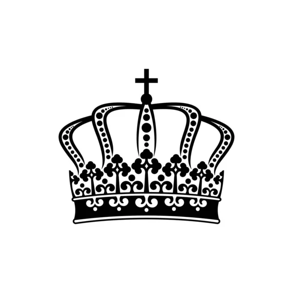 Corona Real Aislado Rey Reina Símbolo Vector Monarca Emperador Cabeza — Vector de stock