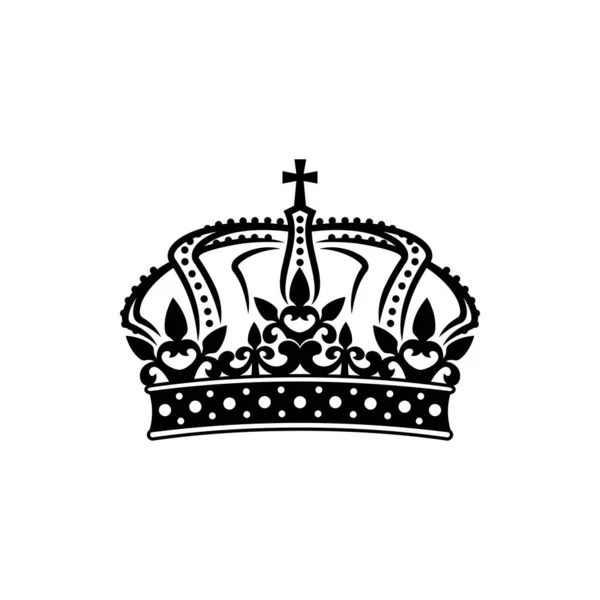 Couronne Royale Isolé Roi Reine Symbole Casque Monarque Empereur Vecteur — Image vectorielle