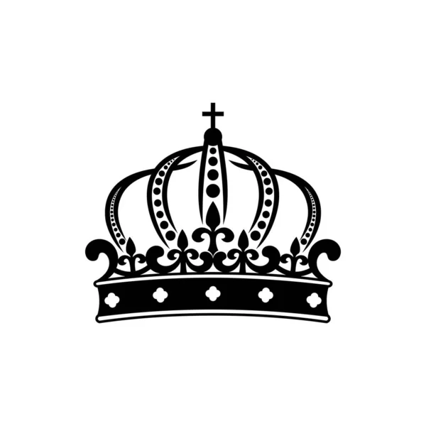 Couronne Royale Isolé Roi Reine Symbole Casque Monarque Empereur Vecteur — Image vectorielle