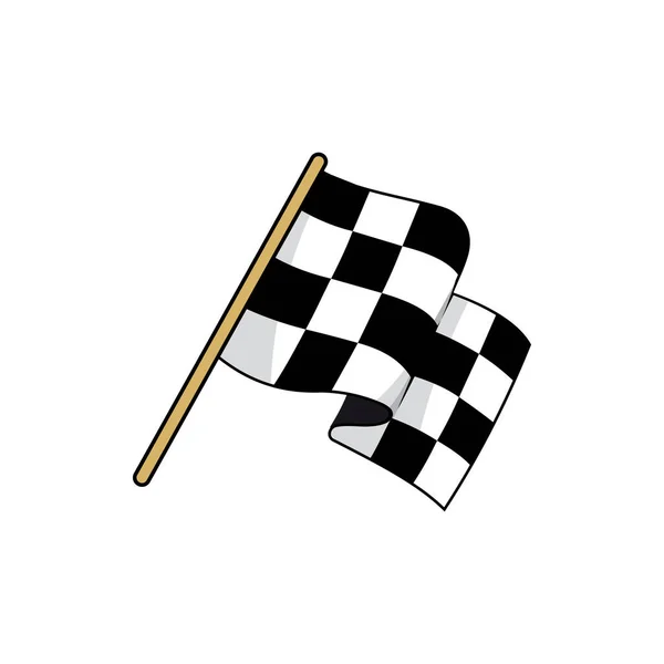 Checkered Raça Bandeira Plana Vetor Ilustração Velocidade Competição Bandeira Dos — Vetor de Stock