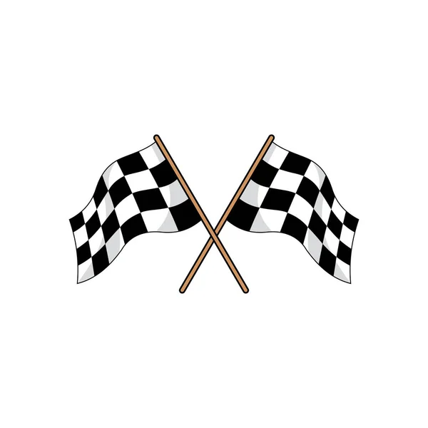 Καρό Σημαία Αγώνα Επίπεδη Διανυσματική Απεικόνιση Ταχύτητα Αγωνιστικά Σημαία Ανταγωνισμού — Διανυσματικό Αρχείο