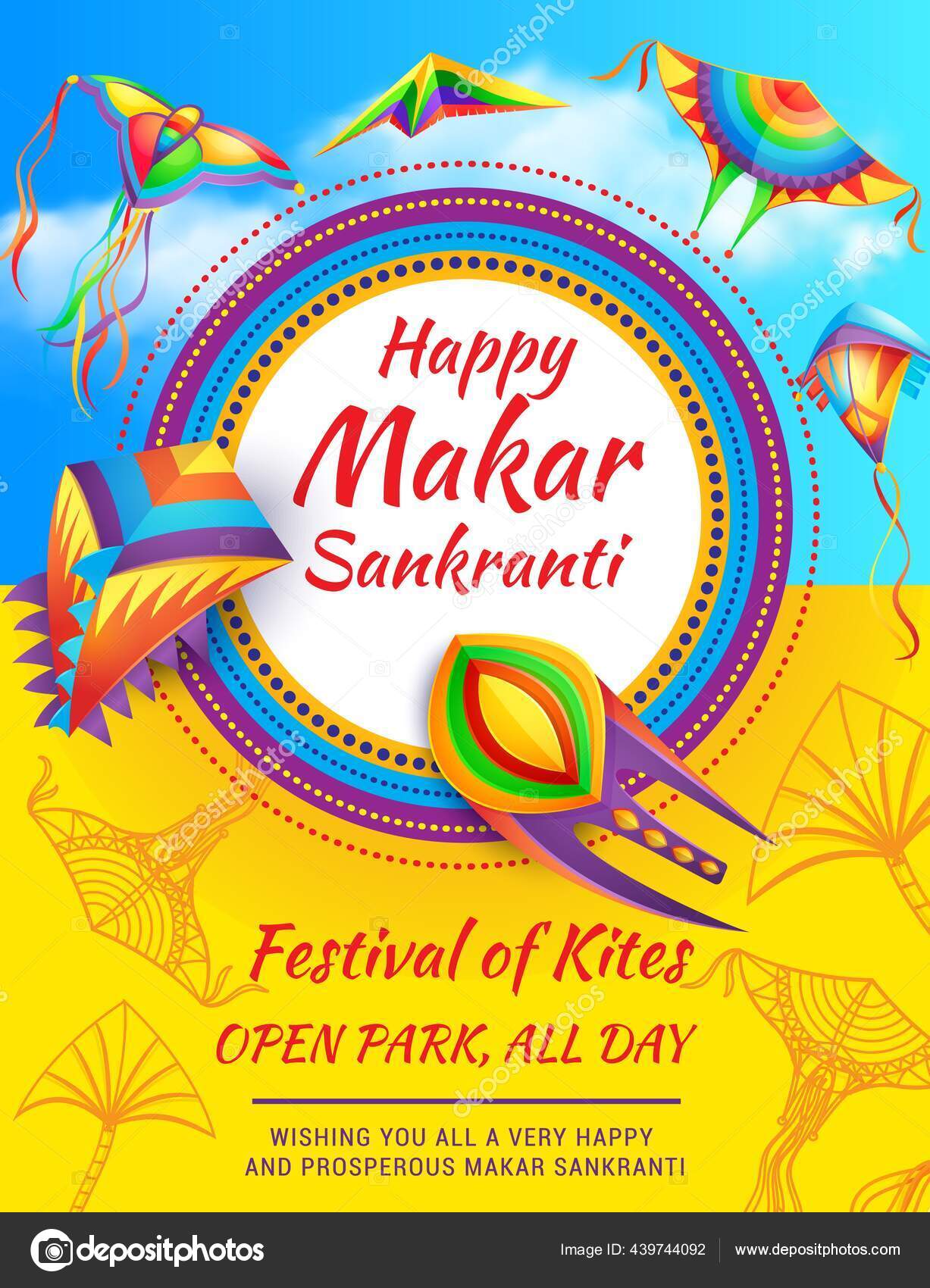 Happy Makar Sankranti Festival Open Air Party Poster Sankrant