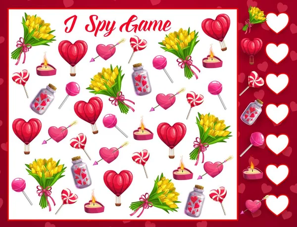 День Святого Валентина Шпионские Игры Детей Дети Математические Головоломки Задачей — стоковый вектор
