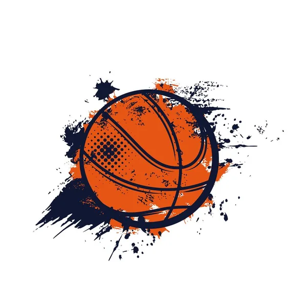 Μπάσκετ Μπάλα Άθλημα Streetball Banner Έμβλημα Του Συλλόγου Της Ομάδας — Διανυσματικό Αρχείο