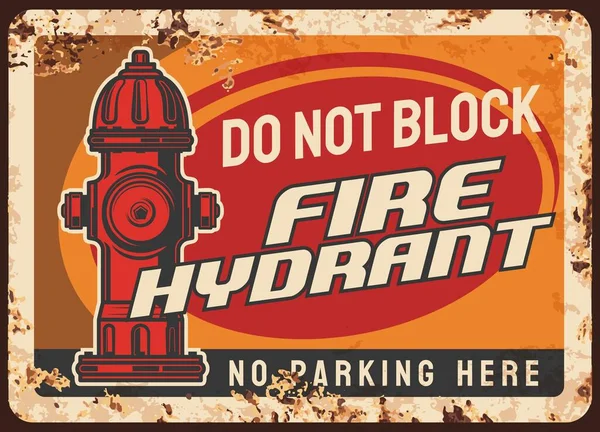 Feuerhydrant Blockiert Warnung Parkordnung Rostiges Blech Stadtstraße Stützen Hydranten Vektor — Stockvektor