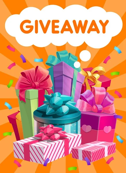 Giveaway Presentes Vetor Promo Publicidade Rede Social Presentes Como Repostar — Vetor de Stock