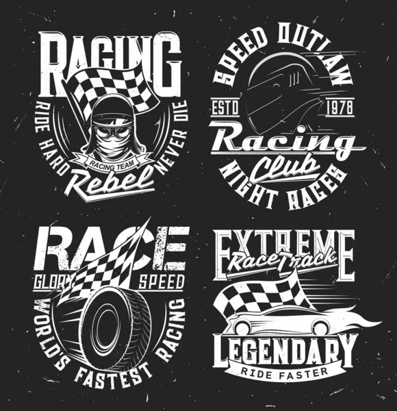 Camiseta Impresiones Con Rally Coches Club Carreras Campeonato Automovilismo Vector — Vector de stock