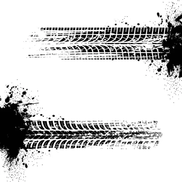 Tire Prints Car Tyre Tracks Isolated Grunge Vector Marks Offroad Stock